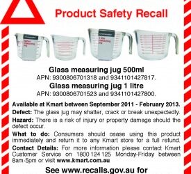 Product Recall – Homemaker Glass Measuring Jug